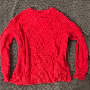 Old Navy Red Cable-Knit Crewneck Sweater